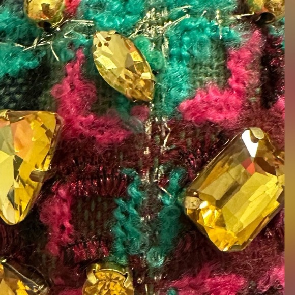 Brianna Cannon Tweed Headband Green Multi colored Crystals & Beads New - Picture 13 of 16